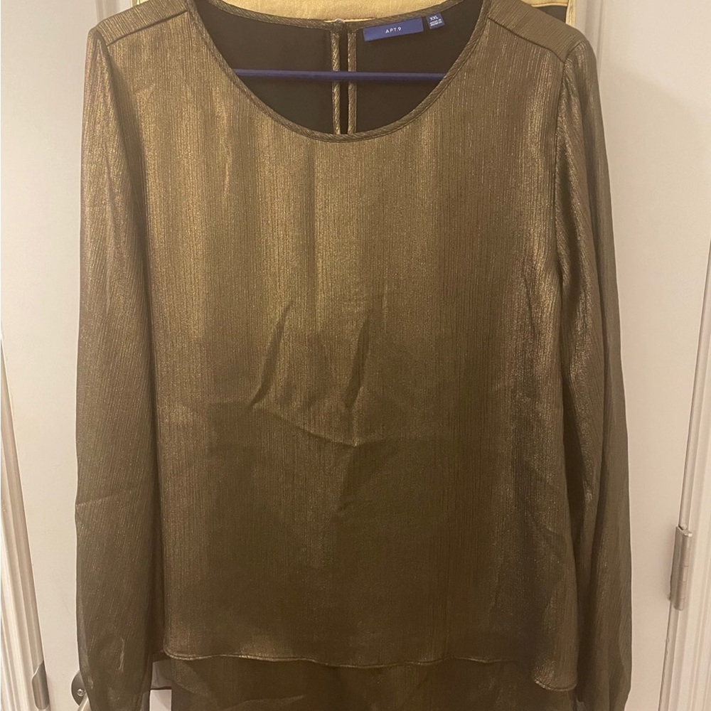 Apt 9 Plus Size XXL Bronze/Gold Shimmery Top